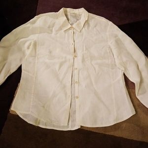J. Jill Cream Linen Blouse